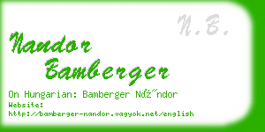 nandor bamberger business card